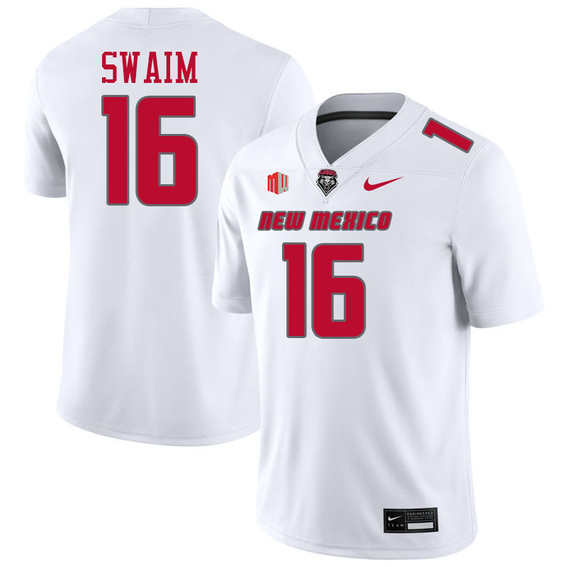 New Mexico Lobos #16 Mercury Swaim College Football Jerseys,Uniforms-White